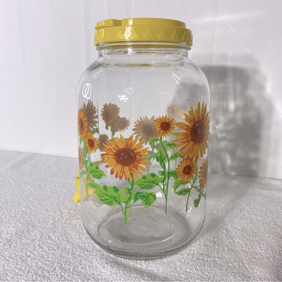 Vintage Sun Tea Sunflower Glass Beverage Dispenser Jar - Picture 5 of 12